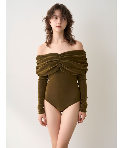 LILY BROWN（リリーブラウン）の「【LILY BROWN Lingerie】カップインオフショルダーボディ（Tシャツ/カットソー・レディース・ピンクベージュ/カーキ/ブラック・FREE）」の11枚目の写真