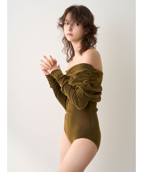 LILY BROWN（リリーブラウン）の「【LILY BROWN Lingerie】カップインオフショルダーボディ（Tシャツ/カットソー・レディース・ピンクベージュ/カーキ/ブラック・FREE）」の18枚目の写真