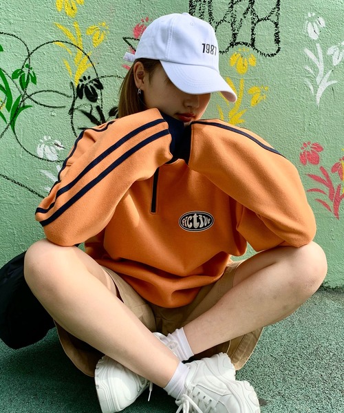 SHEPP（シープ）の「裏起毛ハーフジップジャージスウェット（スウェット・レディース・オレンジ/ネイビー・M/L）」の19枚目の写真