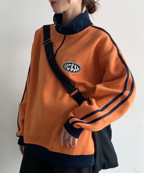 SHEPP（シープ）の「裏起毛ハーフジップジャージスウェット（スウェット・レディース・オレンジ/ネイビー・M/L）」の17枚目の写真