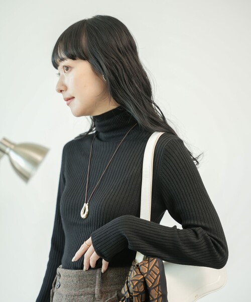 FREAK'S STORE(フリークスストア)の「【べストセラー】ウォッシャブル タートルネックニット(ニット/セーター・レディース・オフホワイト/グレー/レッド/ベージュ/ブラック・フリ-)」の7枚目の写真