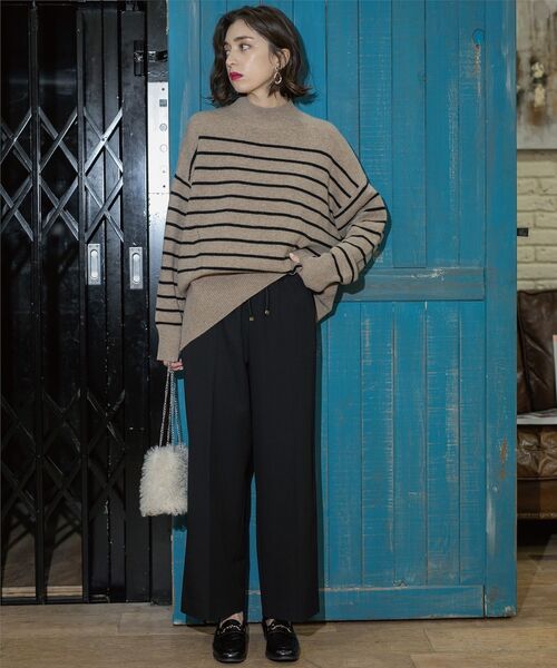 OPAQUE.CLIP（オペークドットクリップ）の「◆《SS-LLsize》着丈が選べる！裏起毛ストレッチイージーワイドパンツ【蓄熱素材/洗濯機洗い可】（その他パンツ・レディース・ブラック/オフホワイト/グレー/チャコールグレー・34/36/38/40/42/01/02/03）」の12枚目の写真