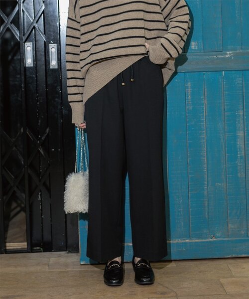 OPAQUE.CLIP（オペークドットクリップ）の「◆《SS-LLsize》着丈が選べる！裏起毛ストレッチイージーワイドパンツ【蓄熱素材/洗濯機洗い可】（その他パンツ・レディース・ブラック/オフホワイト/グレー/チャコールグレー・34/36/38/40/42/01/02/03）」の13枚目の写真