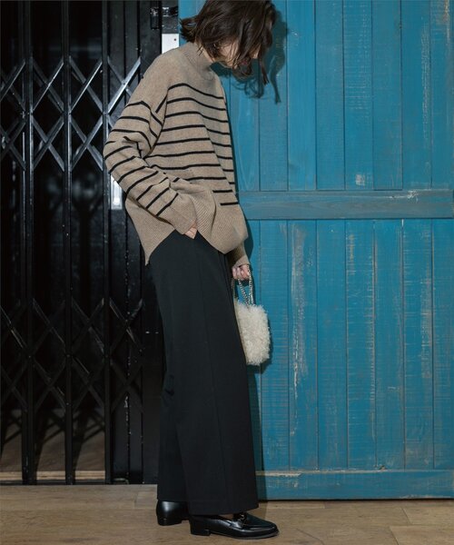 OPAQUE.CLIP（オペークドットクリップ）の「◆《SS-LLsize》着丈が選べる！裏起毛ストレッチイージーワイドパンツ【蓄熱素材/洗濯機洗い可】（その他パンツ・レディース・ブラック/オフホワイト/グレー/チャコールグレー・34/36/38/40/42/01/02/03）」の14枚目の写真