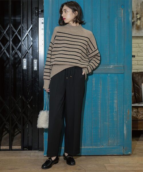 OPAQUE.CLIP（オペークドットクリップ）の「◆《SS-LLsize》着丈が選べる！裏起毛ストレッチイージーワイドパンツ【蓄熱素材/洗濯機洗い可】（その他パンツ・レディース・ブラック/オフホワイト/グレー/チャコールグレー・34/36/38/40/42/01/02/03）」の15枚目の写真