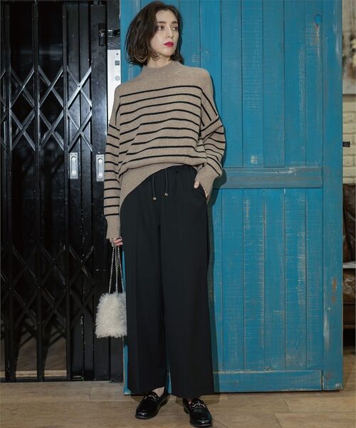 OPAQUE.CLIP（オペークドットクリップ）の「◆《SS-LLsize》着丈が選べる！裏起毛ストレッチイージーワイドパンツ【蓄熱素材/洗濯機洗い可】（その他パンツ・レディース・ブラック/オフホワイト/グレー/チャコールグレー・34/36/38/40/42/01/02/03）」の16枚目の写真