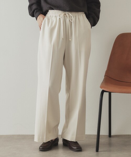 OPAQUE.CLIP（オペークドットクリップ）の「◆《SS-LLsize》着丈が選べる！裏起毛ストレッチイージーワイドパンツ【蓄熱素材/洗濯機洗い可】（その他パンツ・レディース・ブラック/オフホワイト/グレー/チャコールグレー・34/36/38/40/42/01/02/03）」の17枚目の写真