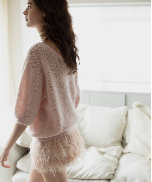 short sleeve mohair knit(ニット/セーター)|rihka(リーカ) short sleeve mohair knit(ニット/セーター)|rihka(リーカ)