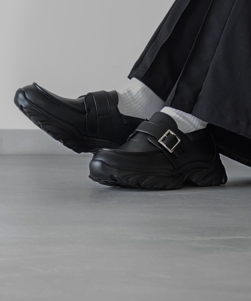 ELLUV/エルヴ】 +7cmボリュームハイソール メタルバックル