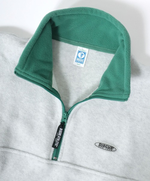 DISCUS(ディスカス)の「DISCUS/ディスカス オーバーサイズ 配色切替 ワンポイントシリコンワッペン フリース プルオーバーハーフジップ トレーナー(スウェット・レディース・ブラック/オートミール/ネイビー/パープル・M/L)」の11枚目の写真