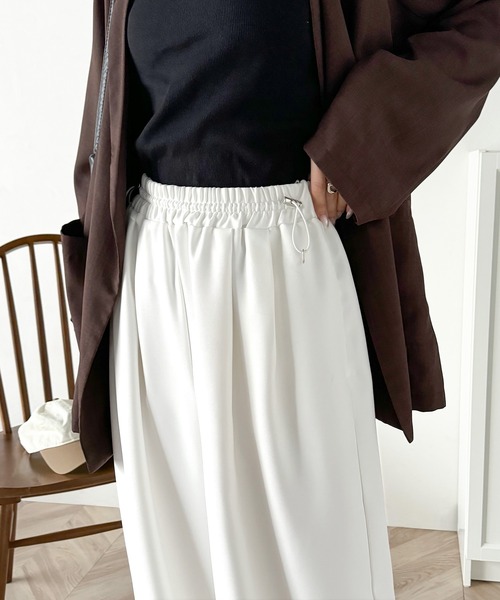 classicalelf（クラシカルエルフ）の「楽ちんなのに洒落見え！ドロストデザインイージーパンツ（その他パンツ・レディース・ブラック/オフホワイト・X-LARGE/SMALL/MEDIUM/LARGE）」の9枚目の写真