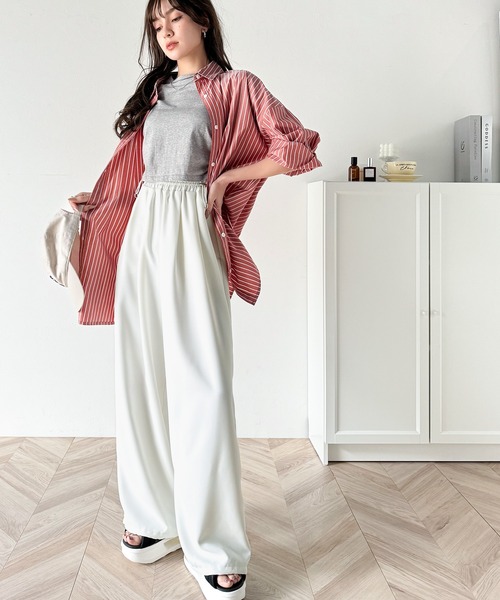 classicalelf（クラシカルエルフ）の「楽ちんなのに洒落見え！ドロストデザインイージーパンツ（その他パンツ・レディース・ブラック/オフホワイト・X-LARGE/SMALL/MEDIUM/LARGE）」の5枚目の写真