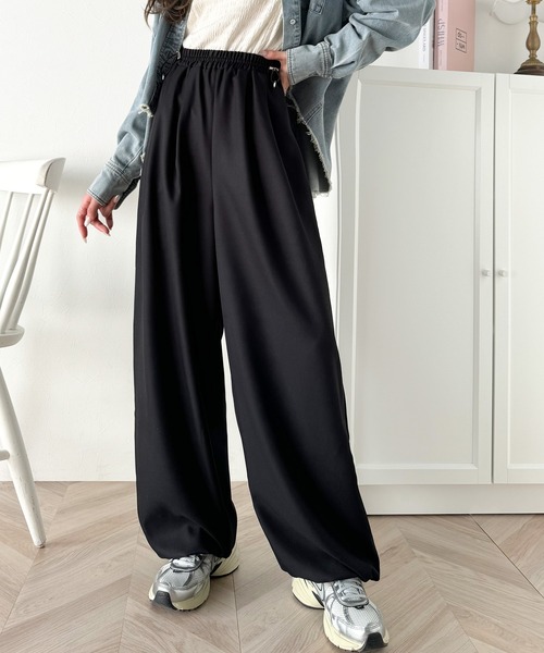 classicalelf（クラシカルエルフ）の「楽ちんなのに洒落見え！ドロストデザインイージーパンツ（その他パンツ・レディース・ブラック/オフホワイト・X-LARGE/SMALL/MEDIUM/LARGE）」の7枚目の写真