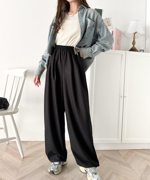 セール】楽ちんなのに洒落見え！ドロストデザインイージーパンツ