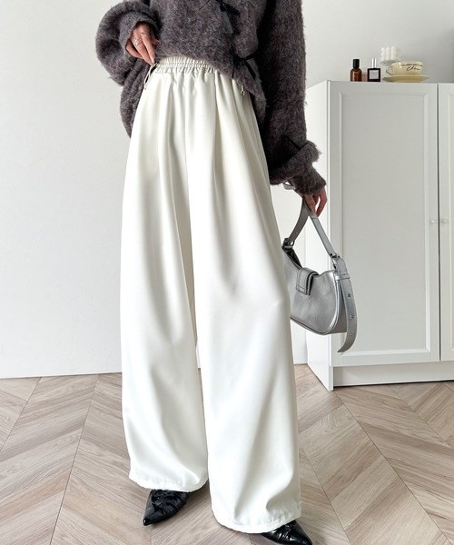 classicalelf（クラシカルエルフ）の「楽ちんなのに洒落見え！ドロストデザインイージーパンツ（その他パンツ・レディース・ブラック/オフホワイト・X-LARGE/SMALL/MEDIUM/LARGE）」の15枚目の写真