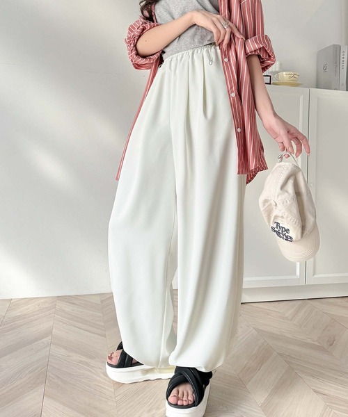 classicalelf（クラシカルエルフ）の「楽ちんなのに洒落見え！ドロストデザインイージーパンツ（その他パンツ・レディース・ブラック/オフホワイト・X-LARGE/SMALL/MEDIUM/LARGE）」の13枚目の写真