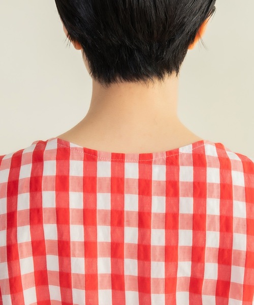 CHILD WOMAN（チャイルドウーマン）の「☆リネン/キュプラ コードギンガムワッシャーサロペット（サロペット/オーバーオール・レディース・レッド/ブラック・FREE）」の19枚目の写真