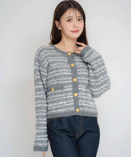 セール】ツイードニットカーデ（カーディガン/ボレロ）｜Noela（ノエラ）