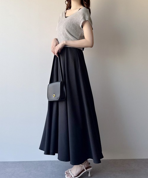 セール】ラメニットベスト＋バックリボンキャミワンピースset