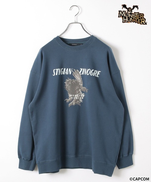 RAGEBLUE（レイジブルー）の「【MONSTER HUNTER/モンスターハンター】コラボ/キャラクタープリントスウェット（スウェット・メンズ・ブラック/グレー/ブルー/ホワイト・LARGE/MEDIUM）」の4枚目の写真