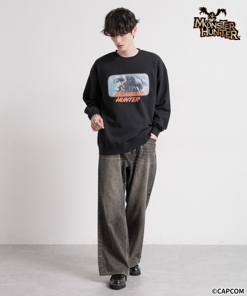 RAGEBLUE（レイジブルー）の「【MONSTER HUNTER/モンスターハンター】コラボ/キャラクタープリントスウェット（スウェット・メンズ・ブラック/グレー/ブルー/ホワイト・LARGE/MEDIUM）」の5枚目の写真