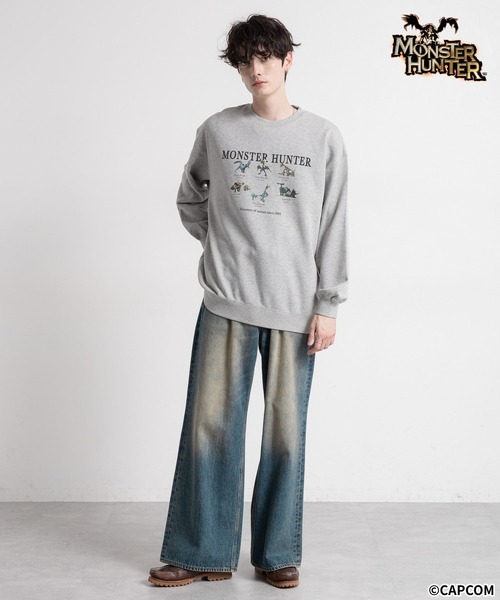 RAGEBLUE（レイジブルー）の「【MONSTER HUNTER/モンスターハンター】コラボ/キャラクタープリントスウェット（スウェット・メンズ・ブラック/グレー/ブルー/ホワイト・LARGE/MEDIUM）」の9枚目の写真