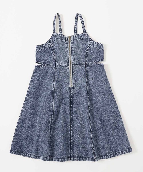 devirock（デビロック）の「ライトオンス ケミカルデニム ジャンスカ（サロペット/オーバーオール・キッズ・ブラック系/ブルー系その他・100cm/110cm/120cm/130cm/140cm/150cm/160cm）」の6枚目の写真