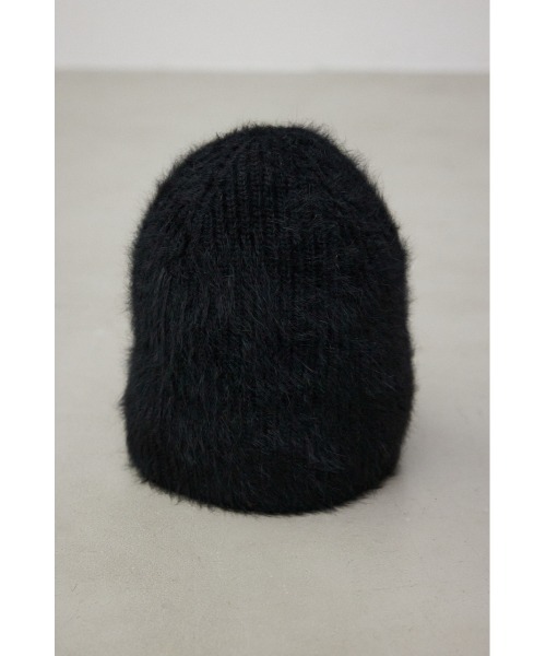 AZUL by moussy（アズールバイマウジー）の「シャギーニットビーニー（ニットキャップ/ビーニー・レディース・ライトグレー/ブラック・FREE）」の5枚目の写真