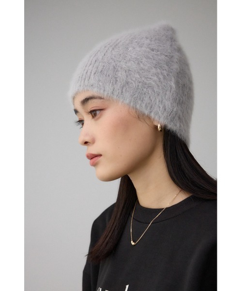 AZUL by moussy（アズールバイマウジー）の「シャギーニットビーニー（ニットキャップ/ビーニー・レディース・ライトグレー/ブラック・FREE）」の12枚目の写真