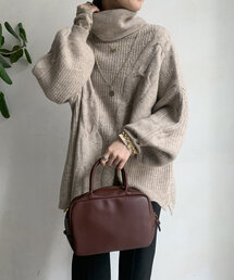 DouDou | 【WEB限定】ケーブルタートルニット(ニット/セーター)