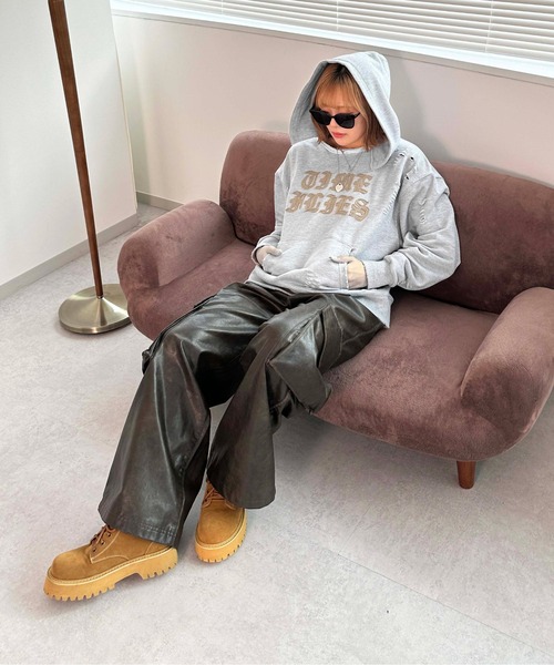 sedacle(セダクル)の「裏毛ダメージパーカー(パーカー・メンズ・グレー/チャコールグレー/ボルドー・SMALL/MEDIUM/LARGE)」の22枚目の写真
