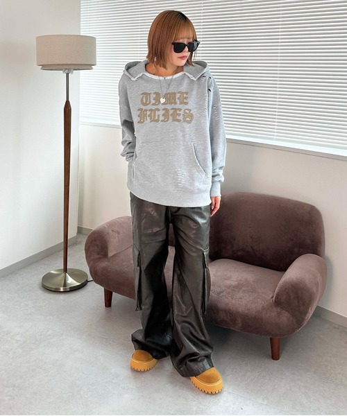 sedacle(セダクル)の「裏毛ダメージパーカー(パーカー・メンズ・グレー/チャコールグレー/ボルドー・SMALL/MEDIUM/LARGE)」の21枚目の写真