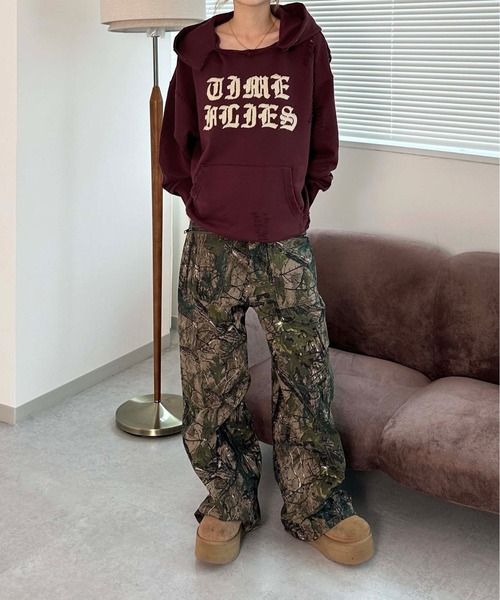 sedacle(セダクル)の「裏毛ダメージパーカー(パーカー・メンズ・グレー/チャコールグレー/ボルドー・SMALL/MEDIUM/LARGE)」の15枚目の写真