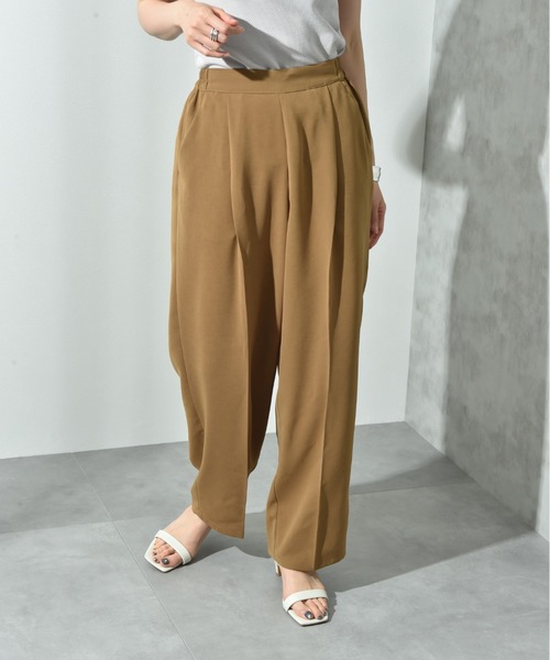 INTERPLANET(インタープラネット)の「サラサラ合繊センタープレスパンツ(その他パンツ・レディース・ブラック/チャコールグレー/ブラウン・FREE)」の2枚目の写真