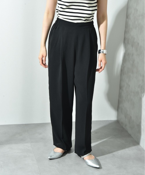 INTERPLANET(インタープラネット)の「サラサラ合繊センタープレスパンツ(その他パンツ・レディース・ブラック/チャコールグレー/ブラウン・FREE)」の6枚目の写真