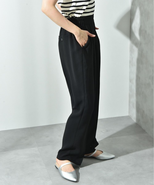 INTERPLANET(インタープラネット)の「サラサラ合繊センタープレスパンツ(その他パンツ・レディース・ブラック/チャコールグレー/ブラウン・FREE)」の10枚目の写真