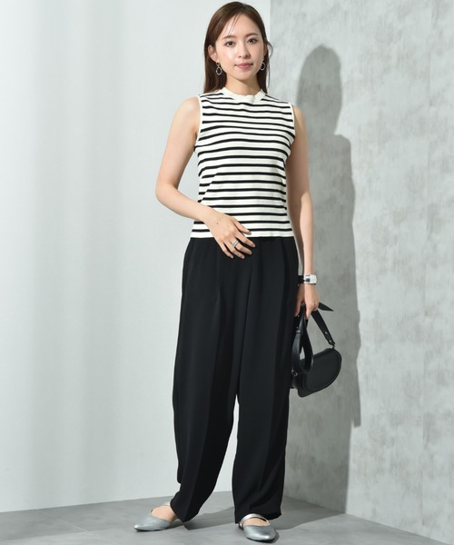 INTERPLANET(インタープラネット)の「サラサラ合繊センタープレスパンツ(その他パンツ・レディース・ブラック/チャコールグレー/ブラウン・FREE)」の4枚目の写真