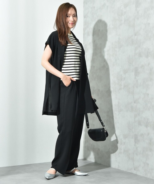 INTERPLANET(インタープラネット)の「サラサラ合繊センタープレスパンツ(その他パンツ・レディース・ブラック/チャコールグレー/ブラウン・FREE)」の15枚目の写真