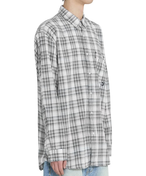 OY(オーワイ)の「『OY/オーワイ』 DUAL POCKET CHECK SHIRT/デュアルポケットチェックシャツ(シャツ/ブラウス・レディース・ブルー/ブラック・M/L)」の4枚目の写真