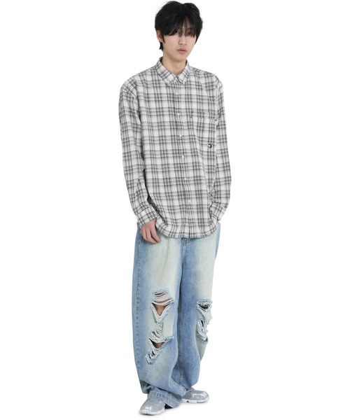 OY(オーワイ)の「『OY/オーワイ』 DUAL POCKET CHECK SHIRT/デュアルポケットチェックシャツ(シャツ/ブラウス・レディース・ブルー/ブラック・M/L)」の6枚目の写真