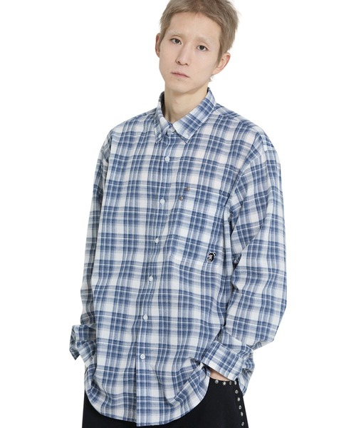 OY(オーワイ)の「『OY/オーワイ』 DUAL POCKET CHECK SHIRT/デュアルポケットチェックシャツ(シャツ/ブラウス・レディース・ブルー/ブラック・M/L)」の16枚目の写真