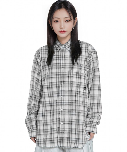 OY(オーワイ)の「『OY/オーワイ』 DUAL POCKET CHECK SHIRT/デュアルポケットチェックシャツ(シャツ/ブラウス・レディース・ブルー/ブラック・M/L)」の15枚目の写真