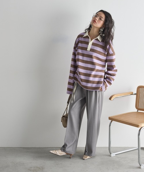 セール】アシメドロストボーダーラガーシャツ（Tシャツ/カットソー