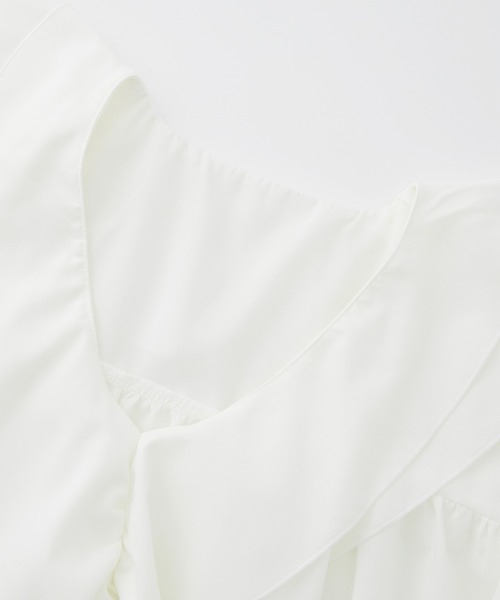 RANAN（ラナン）の「ビッグカラーフリルハーフスリーブブラウス（シャツ/ブラウス・レディース・ブルー/ホワイト/チャコール/ミント・LL/L/M）」の8枚目の写真