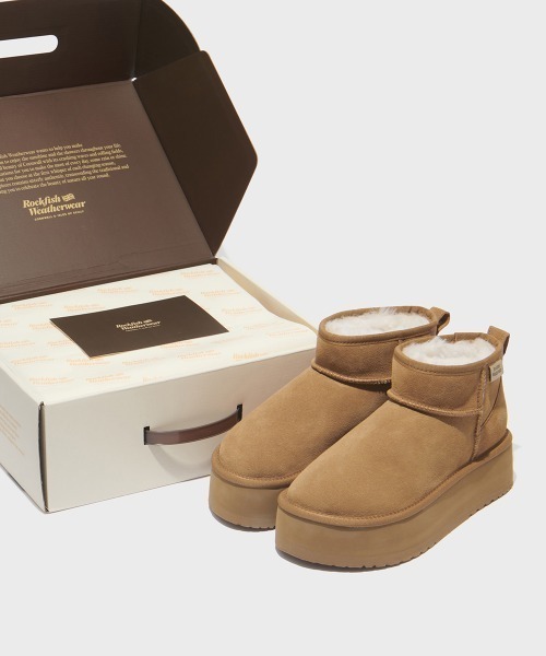 ROCKFISH WEATHERWEAR（ロックフィッシュウェザーウェア）の「ORIGINAL MAXI FLATFORM WINTER BOOTS_MINI 3.5"（ブーツ・レディース・モカ/ベージュ/ブラック・24.0cm/25.0cm/23.0cm）」の14枚目の写真