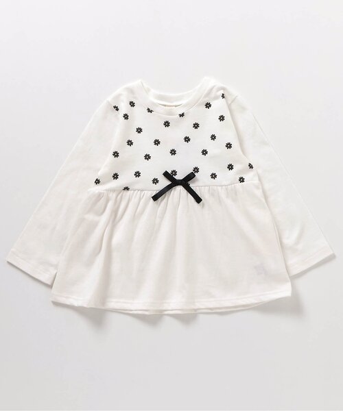 apres les cours(アプレレクール)の「【ジュニア対応】ペプラム長袖Tシャツ/7days Style(Tシャツ/カットソー・キッズ・レッド/アイボリー/ミント/ネイビー/ラベンダー・90/100/120/80/130/110/140)」の2枚目の写真