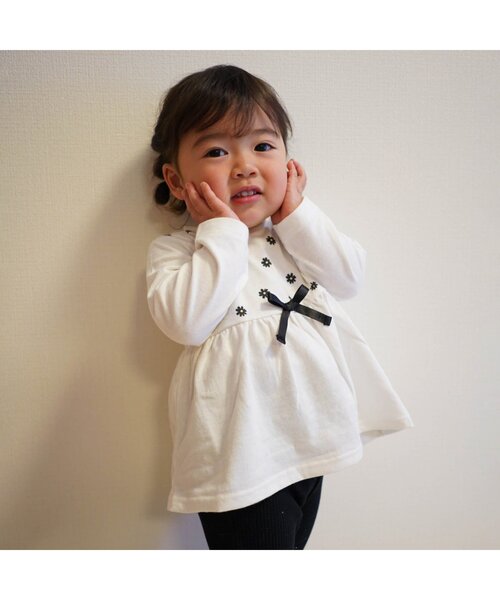 apres les cours(アプレレクール)の「【ジュニア対応】ペプラム長袖Tシャツ/7days Style(Tシャツ/カットソー・キッズ・レッド/アイボリー/ミント/ネイビー/ラベンダー・90/100/120/80/130/110/140)」の8枚目の写真