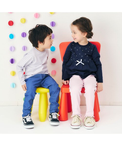 apres les cours(アプレレクール)の「【ジュニア対応】ペプラム長袖Tシャツ/7days Style(Tシャツ/カットソー・キッズ・レッド/アイボリー/ミント/ネイビー/ラベンダー・90/100/120/80/130/110/140)」の11枚目の写真