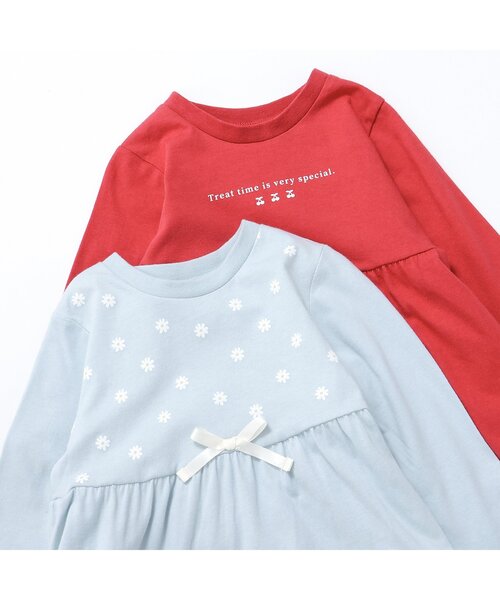 apres les cours(アプレレクール)の「【ジュニア対応】ペプラム長袖Tシャツ/7days Style(Tシャツ/カットソー・キッズ・レッド/アイボリー/ミント/ネイビー/ラベンダー・90/100/120/80/130/110/140)」の14枚目の写真