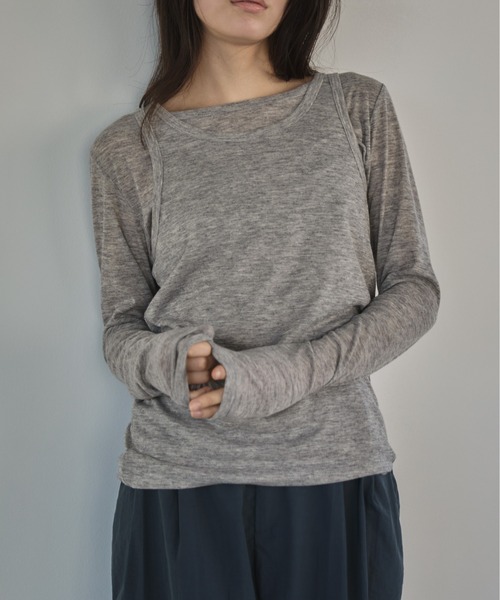 tシャツ タンクレイヤードシアーロンT「セット販売」 レディース Didot.showroom tシャツ タンクレイヤードシアーロンT「セット